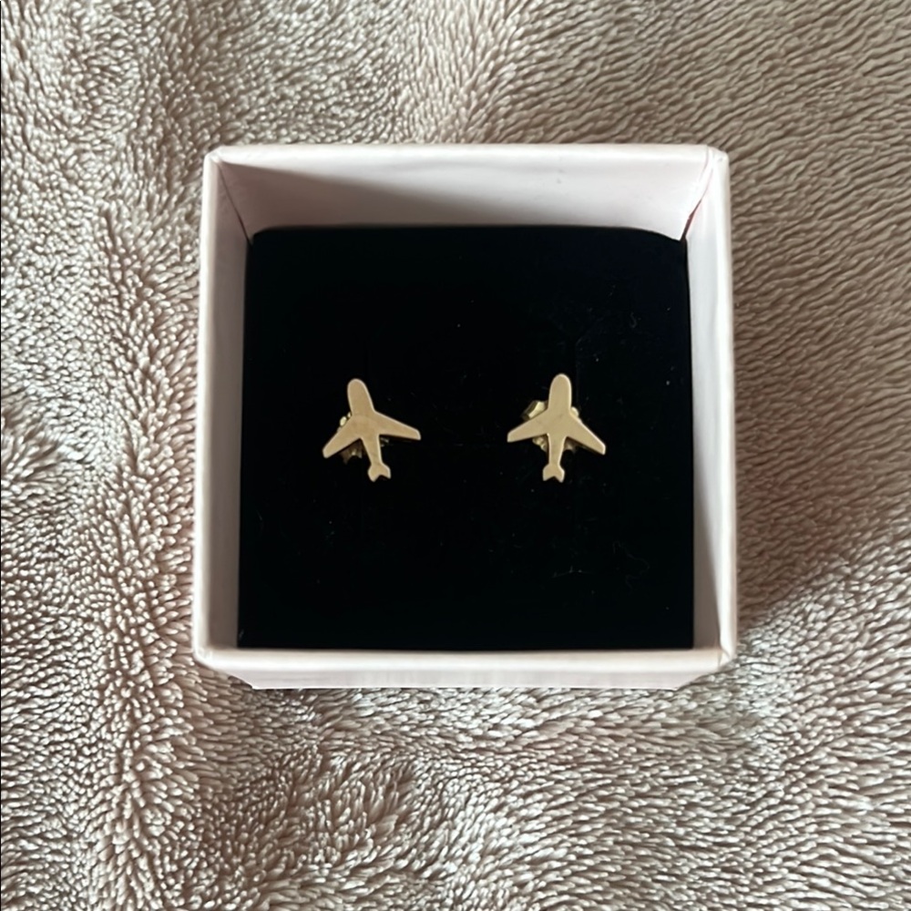 Rosegold Airplane Stud Earrings